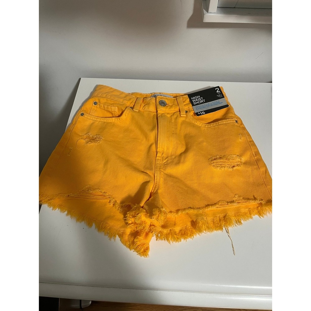 NEW Y2K style High waisted orange‎ shorts size 2